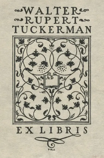 Walter Rupert Tuckerman Ex Libris Inscribed