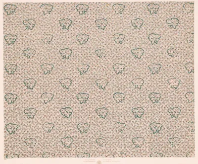 Walzendruckpapier Mit Golddruck Sternchen Uber Netzmuster Und Blutenzweigen
