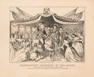 Washingtons Reception By The Ladies On The Bridge At Trenton N J April 1789 On His Way To New York To Be Inaugurated First President Of The United States