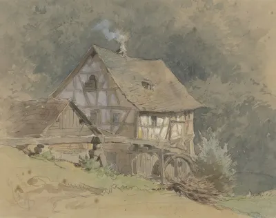 Wassermuhle Aus Fachwerk