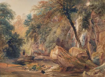 Waterfall In The Dingle At Badger Hall