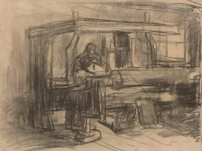 Weaver At His Loom