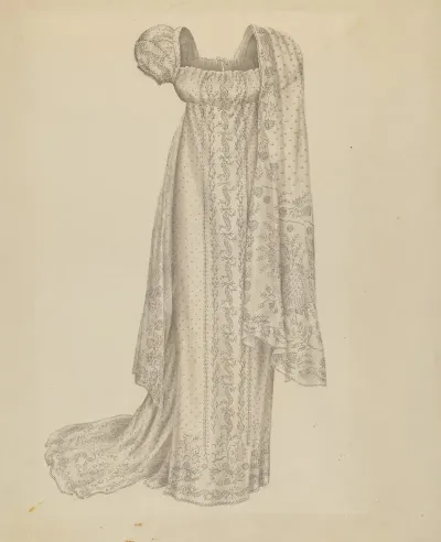 Wedding Dress With Scarf