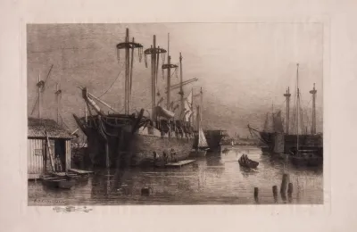 Whaleships Rousseau And Desdemona At New Bedford Harbor New Bedford Massachusetts