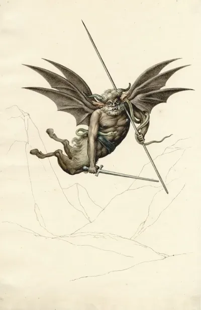 Winged Devil From A Fresco In The Camposanto At Pisa