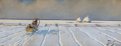 Winter Landscape With Sleigh