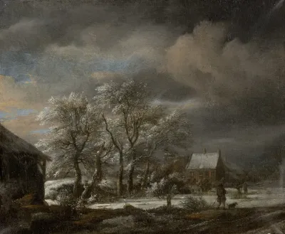 Winter Landscape With Snow Covered Trees