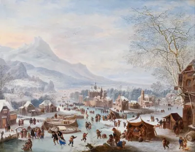 Winter Scene With Skaters