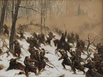 Winterliche Kriegsszene 1870 71