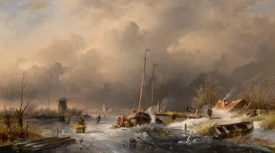 Winterrivierlandschap