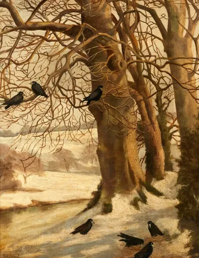 Winterscape With Crows