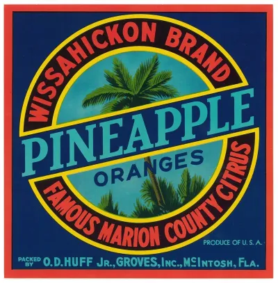 Wissahickon Brand Pineapple Oranges Label