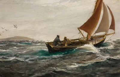 With Wind And Tide Off The Dodman Head Falmouth