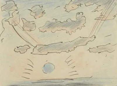Wolkenstudie Met Zon