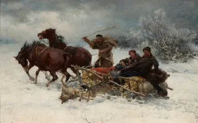 Wolves Attacking A Sleigh