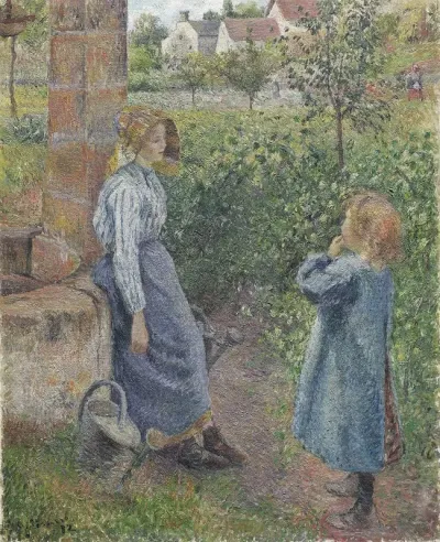 Woman And Child At The Well