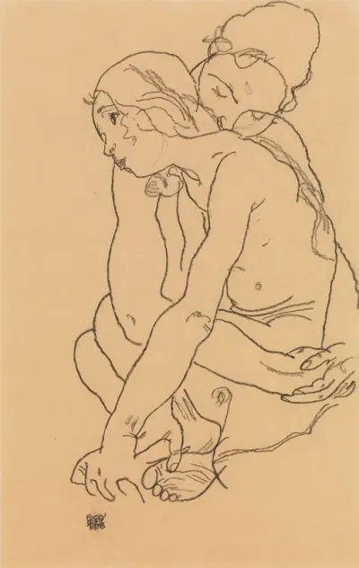 Woman And Girl Embracing