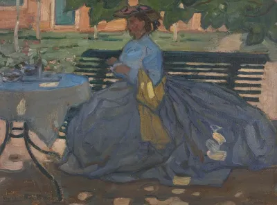 Woman At A Garden Table