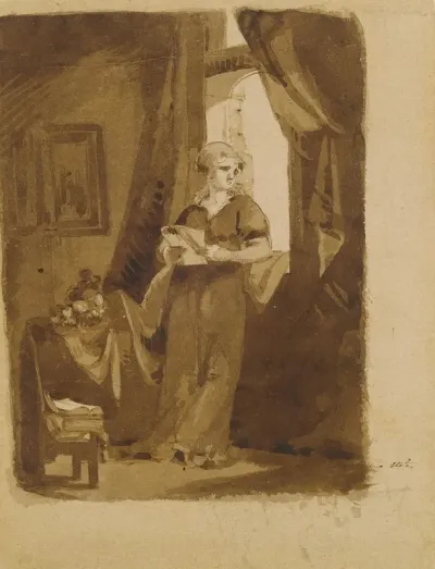 Woman At A Window From Sketchbook
