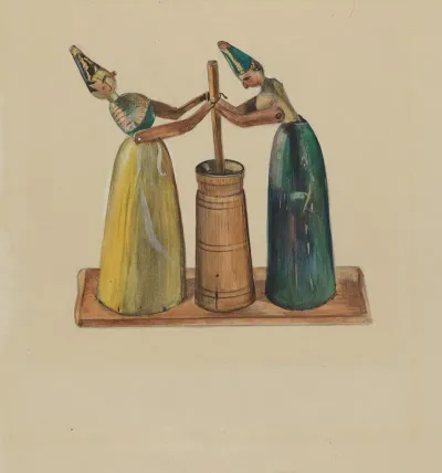Woman Churning