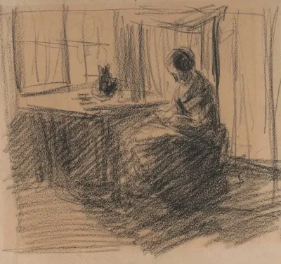 Woman Contemplating In An Interior