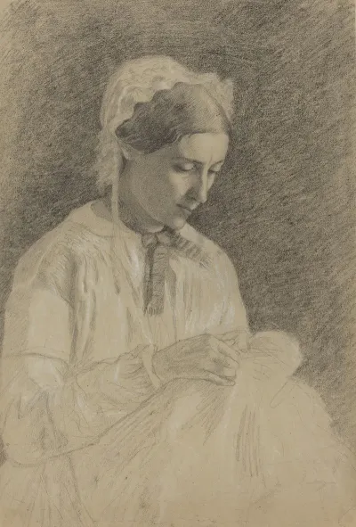 Woman Embroidering