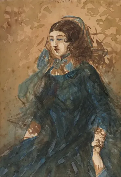 Woman In A Blue Dress 3