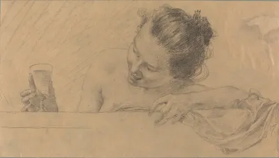 Woman In Bath Holding A Glass Of Wine