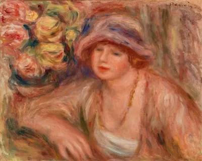 Woman Leaning Femme Accoudee