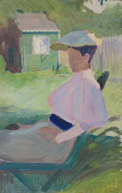 Woman On Garden Chair Visby