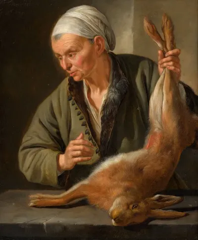 Woman Presenting A Hare