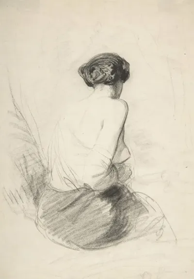 Woman Seated Seen From Back