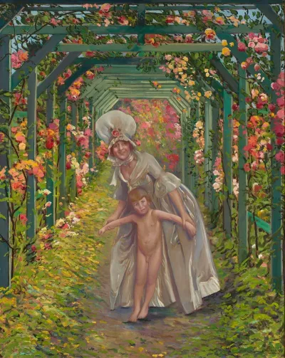 Woman With A Nude Boy Summer
