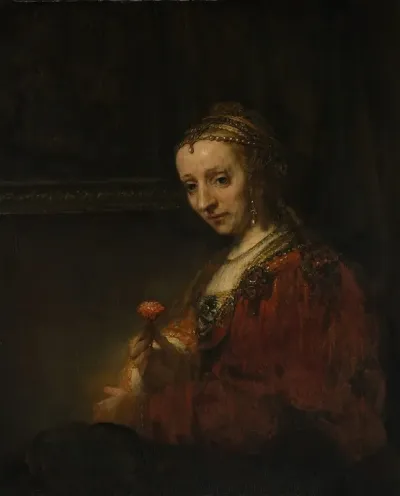 Woman With A Pink