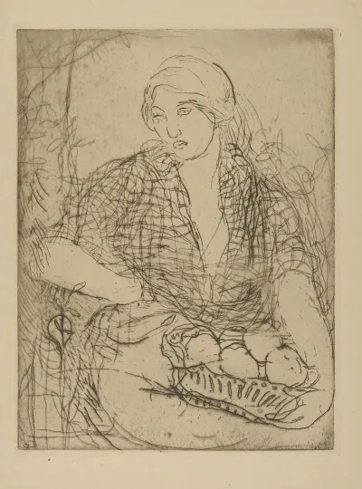 Woman With Fruit Basket 2