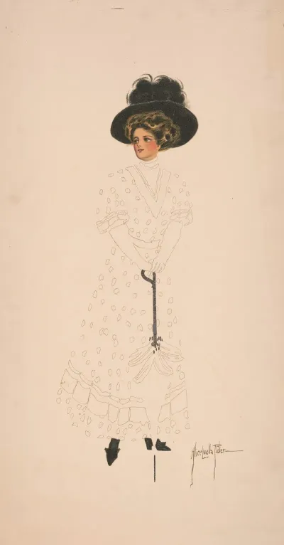 Woman With Hat And Umbrella 2