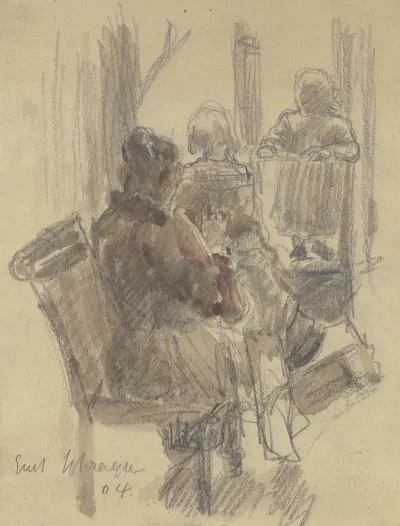 Woman With Two Children