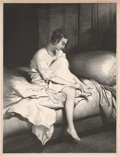 Woman Wrapping Linen Around Foot