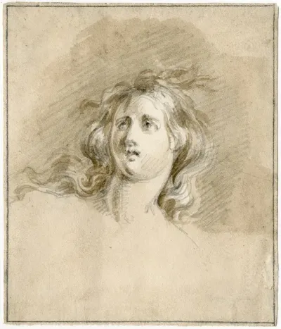 Womans Head Looking Upwards
