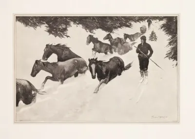 Working Snow Bound Ponies Out Of The Mountains