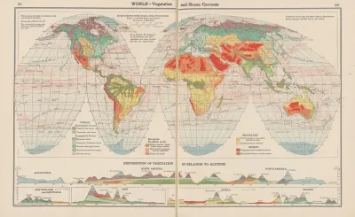 World Vegetation And Ocean Currents 2