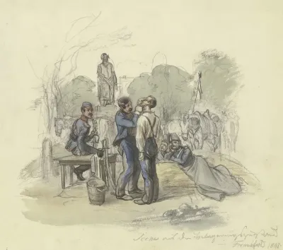 Wurtembergische Reiterei Auf Dem Goetheplatz Zu Frankfurt Am Main In Den Septembertagen 1848 2