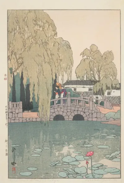 Yanagi Ni Shakkyo Willow And Stone Bridge