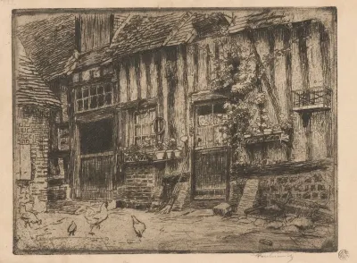 Yard In St Valery En Caux With Hens