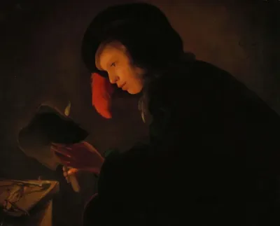 Young Man By Candlelight