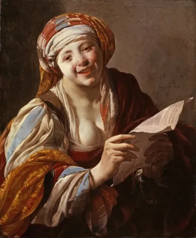 Young Woman With A Text Sheet