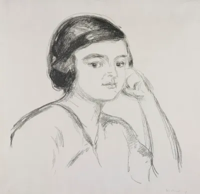 Young Woman With Hand On Her Cheek