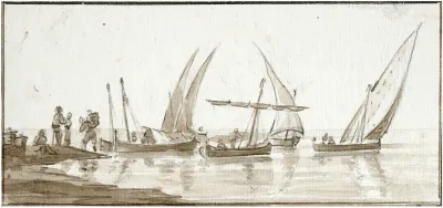 Zeilscheepjes Bij Een Kust