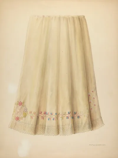 Zoar Embroidered Flannel Petticoat