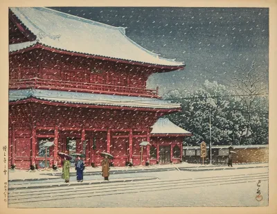 Zojoji No Yuki Snow At Zojoji Temple